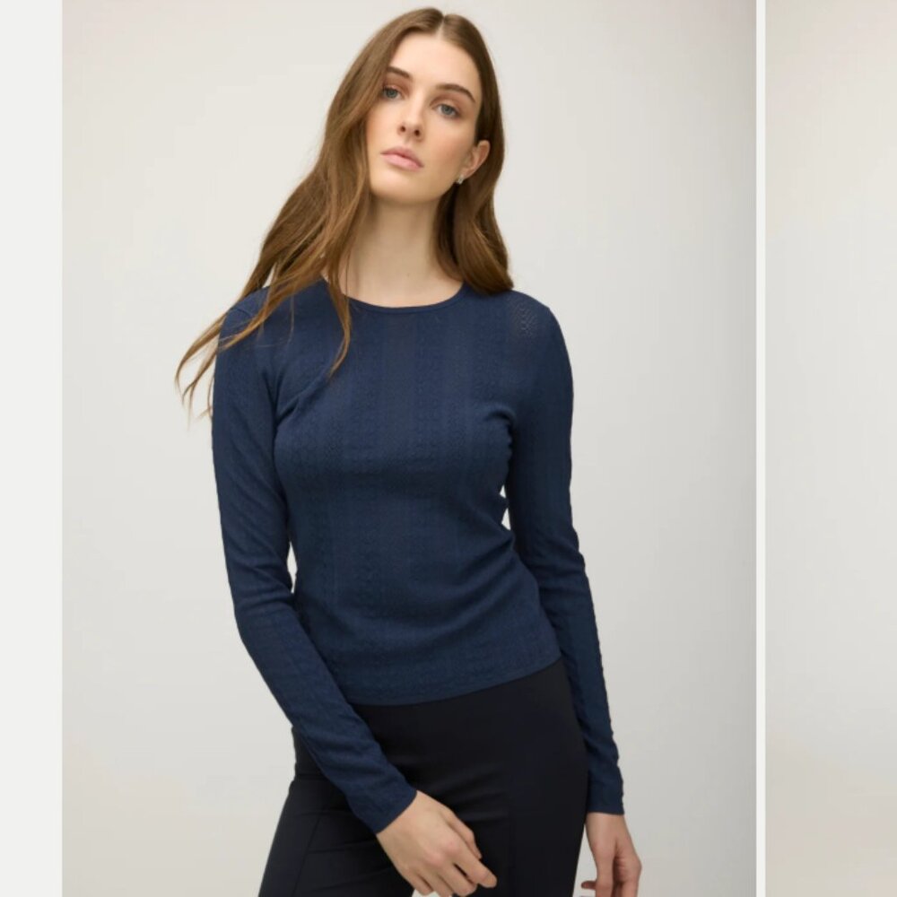 NWT KIT + ACE Farrah Slim Fit Long Sleeve Crewneck Sweater - M - Dark Navy